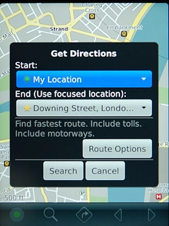 Press Search.After a moment a description of the selected route is displayed.