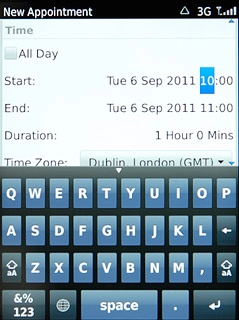 Press Start and End and follow the instructions on the display to select start and end time.Follow the instructions on the display to key in further information.