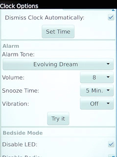 Press one of the following options:Alarm Tone