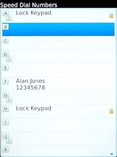 Press the required speed dialling key.