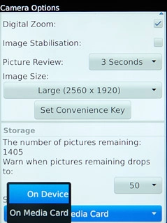 Press On Device or On Media Card.