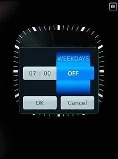 Slide OFF next to the alarm time to select ON.