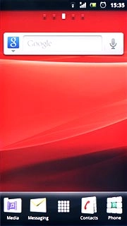 The alarm icon shows that the alarm is set.Further information:Set the alarm