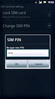Key in the new PIN again and press OK.