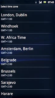 Press the required time zone.