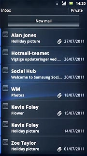 Press the required email message to read it.