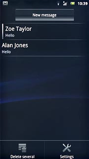 Press the required sender.Read the required text message.