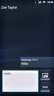 Write the required text and press Send.