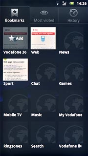 Press the required bookmark.