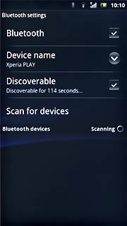 When the box next to the menu item is ticked (V), Bluetooth visibility is turned on.