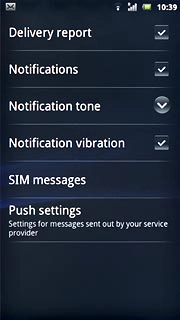 Press Delivery report to turn the function on or off.