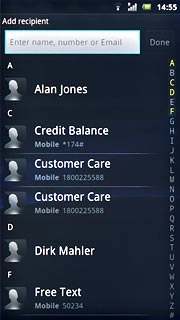 Press the required contact.