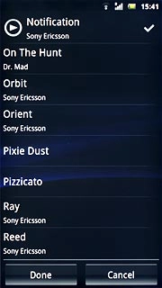 Press the different message tones to listen to them.