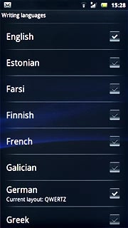 When the box next to the language is ticked (V), it's selected.