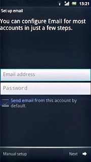 Press Email address and key in your email address.