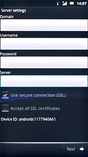Press Use secure connection (SSL) to turn SSL encryption on or off.