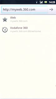 Key in the address of the required web page and press arrow right.