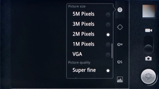 Press the required setting below Picture size.