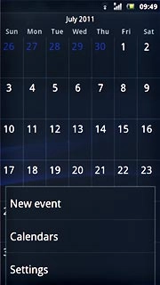 Press Settings.Follow the instructions on the display to select the required settings for the calendar.