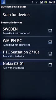 Press the required Bluetooth device.