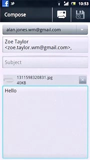 Press the send icon when you've finished your email message.