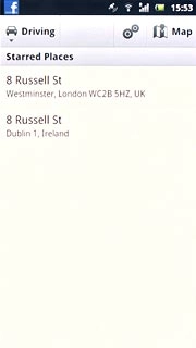 Your favourite locations are displayed.Press the required destination.