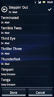 Once you've found a ring tone you like, press Done.