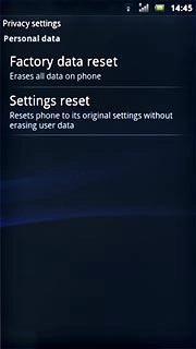 Press Factory data reset.
