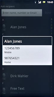 Press the required phone number.