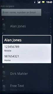 Press the required phone number.