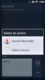 Press Select music.Go to the required folder.