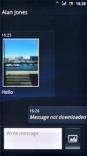 If the picture message has not been downloaded:Press and hold Message not downloaded until a pop-up menu is displayed.