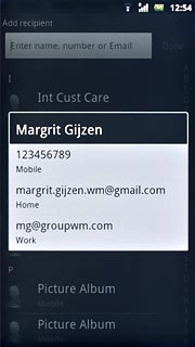Press the required phone number or the required email address.
