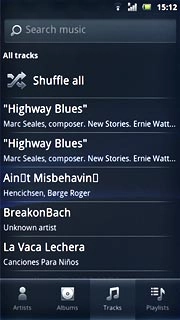 Press Shuffle all.All audio files are played back randomly.