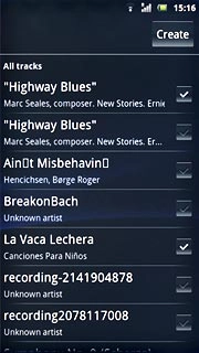 When the box next to an audio file is ticked (V), the audio file is selected.