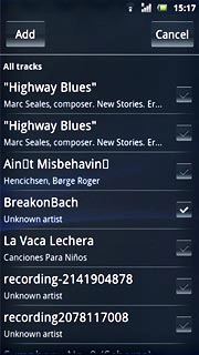 When the box next to an audio file is ticked (V), the audio file is selected.