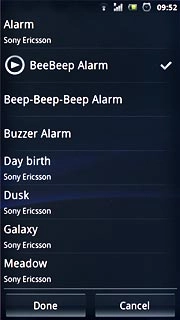 Once you've found an alarm tone you like, press Done.