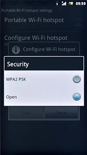 Press Open or WPA2 PSK.