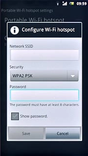 Press the field below Password and key in the required password.