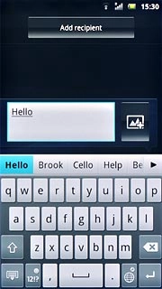 A number of words based on the letters you've keyed in are displayed.If required, press arrow right to see more word suggestions.