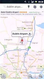 the information field, containing name and address of the destination, is displayed above the destination.