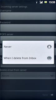 Press the required setting.