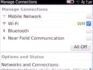 When the box next to the menu item is ticked (V), Wi-Fi is turned on.