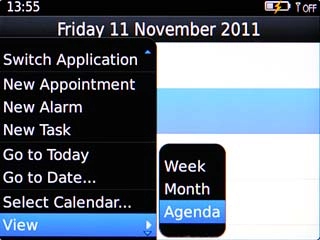 Highlight one of the following views (depending on the current view):Agenda