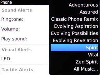 Highlight the required ring tone and press the Navigation key.