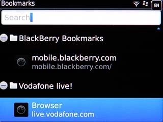 Highlight the required bookmark and press the Navigation key.