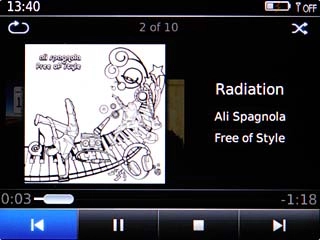 To go to the previous audio file:Scroll to arrow left and press the Navigation key twice.