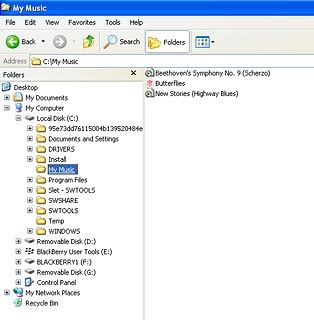 Go to the required folder in your computer's file system.