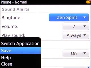 Scroll to Save and press the Navigation key.