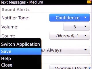 Scroll to Save and press the Navigation key.